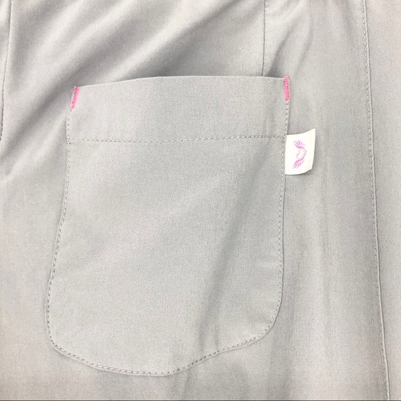 SOLD!! Smitten Gray & Pink Super Comfy Scrub Set - Picture 9 of 16